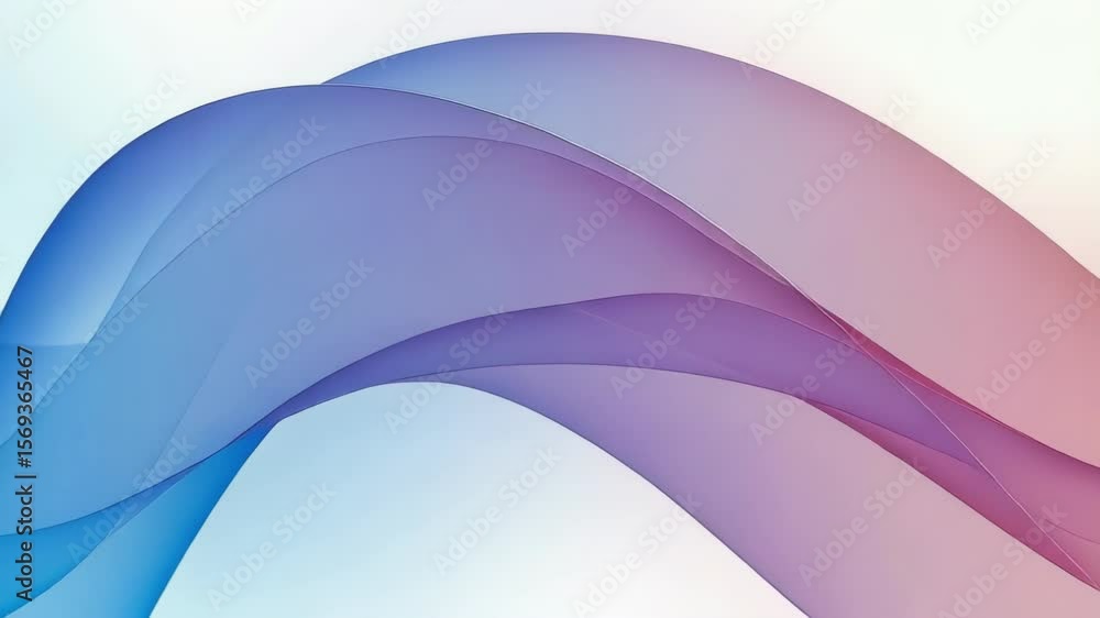 Aufkleber abstract wave design featuring flowing blue and pink curves against a soft white background, creatin