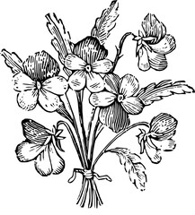 Rustic Flower Clipart – Vintage Botanical