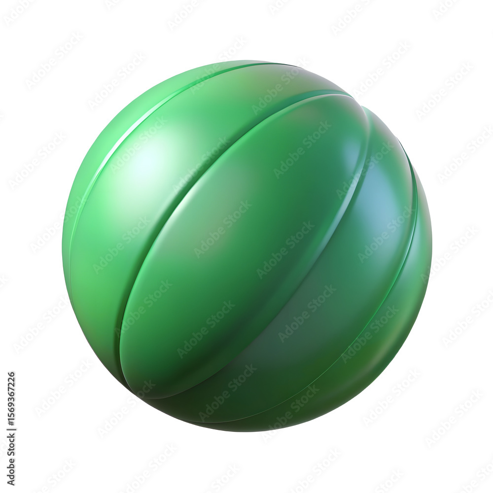 Aufkleber vibrant green sphere with smooth indentations 3d render on transparent backdrop
