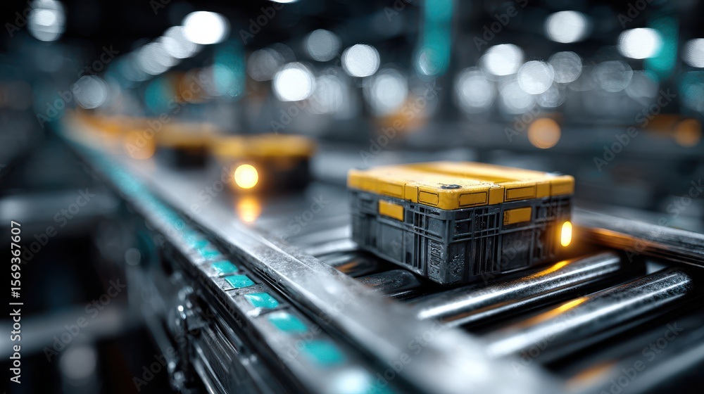Poster connected machinery network enhancing productivity in smart factory automation