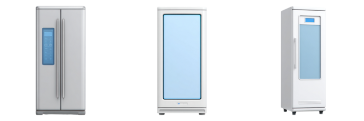 Smart refrigerator screen home appliance technology with modern design and digital display