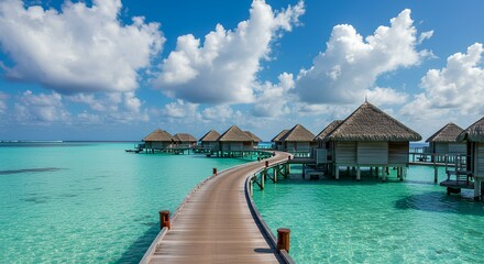 Luxurious Overwater Bungalows on a Tropical Island Paradise