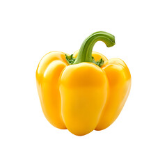 Set of Fresh yellow bell pepper isolated on transparent background, cut out
