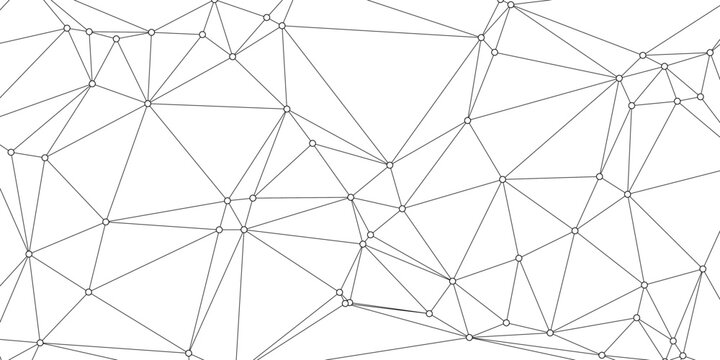 Abstract banner with low poly plexus design with connecting lines and dots