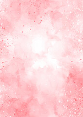 Hand painted pastel pink watercolour background with splatters 