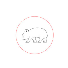 Pig one-line art logo
