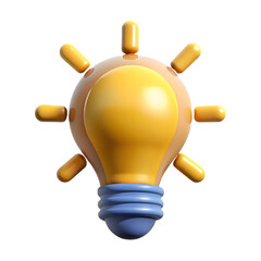 Creative Idea Bulb 3D Illustration Representing Innovation and Problem Solving Skills
