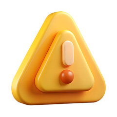 Warning Sign 3D Rendered Illustration for Alert Notification and Error Message Display