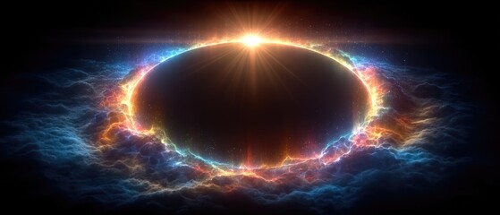 Fototapeta premium Colorful Energy Ring in Space