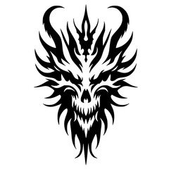 Naklejka premium Dragon demon silhouette
