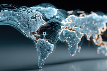 Global digital connection network map