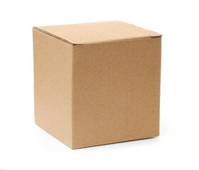 Square brown cardboard packaging box