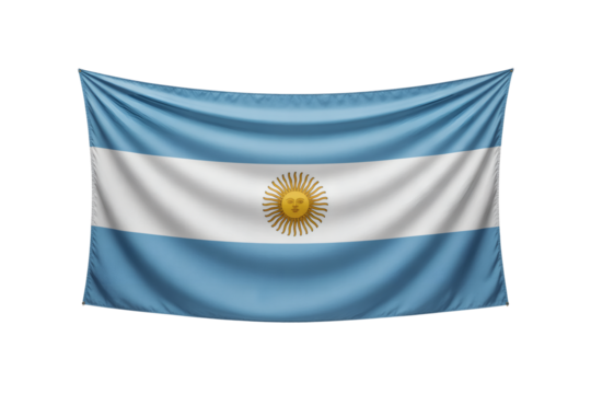 the Argentinian national flag, beautifully draped and showcasing its iconic blue and white stripes with the radiant Sun of May