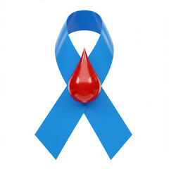 Blue Ribbon Blood Donation Awareness Symbol