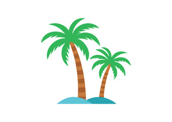 Cartoon tree palms Vector, Cartoon tree Icon Illustration