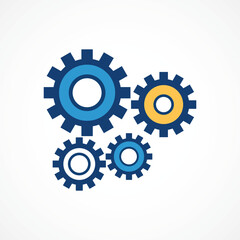 Automation Icon &ndash; AI System Gear Process color icon, Symbol, logo illustration. Vector graphics for Presentation and other