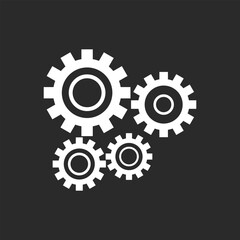 Automation Icon in black and white background – AI System Gear Process icon, Symbol, logo illustration. Vector graphics for Presentation and other