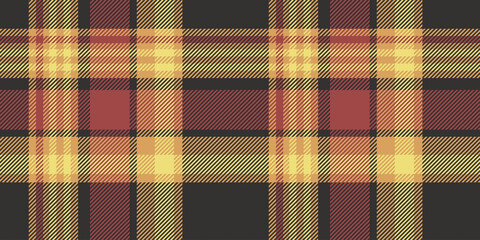 Yellow, Red, and Black Plaid Pattern, Seamless Tartan Checkered Design with Bold Autumn Colors, Perfect for Textiles, Fashion, Wallpapers, and Rustic Decor