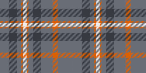 Modern Gray and Orange Plaid Pattern, Stylish Checkered Textile Design for Fashion, Upholstery, Home Decor, Wallpaper, and Digital Backgrounds