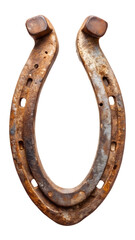 Rusty Old Horse Shoe on Transparent Background