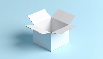 Opened Cardboard Box: An open cardboard box stands ready, a symbol of new beginnings, ready for contents to be placed.