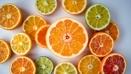 Fototapeta premium slices of orange on white, HD, and 4K image