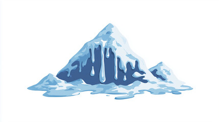 Icône de glacier fondant minimaliste