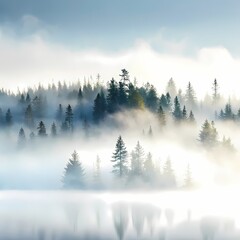 Fototapeta premium Misty Mountain, Foggy Forest
