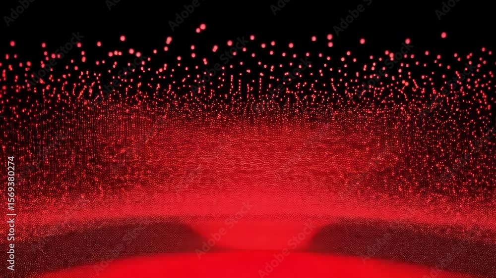 Poster a red abstract network background depicts digital connection, data, and artificial intelligence tech