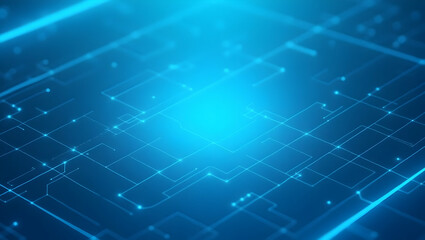Obraz premium Blue abstract background with tech-style light effects and empty space for futuristic design use