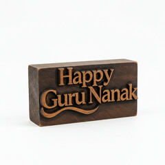 Happy Guru Nanak Jayanti Wooden Block Print Design