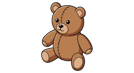 Cute plush teddy bear vector illustration for children's designs and nursery decor