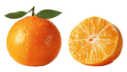 Whole and Sliced Tangerines,PNG