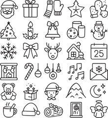 set of christmas icons