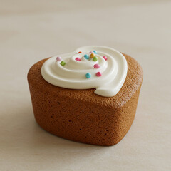 HeartShaped Cake Sweet Treat Whipped Cream Sprinkles