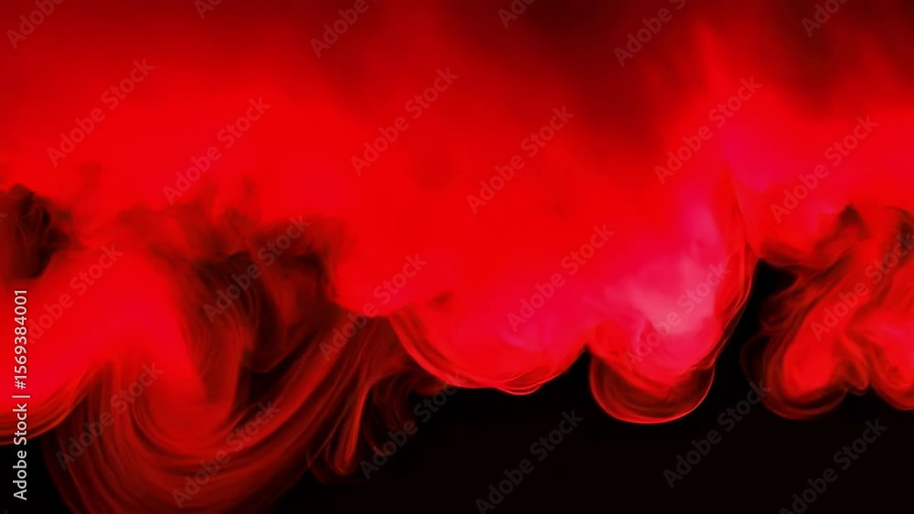 Aufkleber red smoke swirls dramatically against a stark black background, creating an abstract and mesmerizing