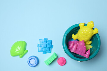 children's toys on a blue background