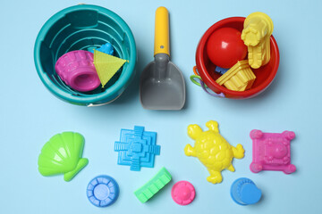 children's toys on a blue background