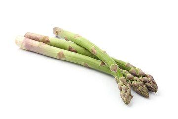 Fresh raw asparagus spears isolated on white