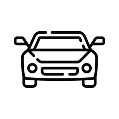 A customizable outline icon of personal sedan car