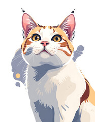 Fototapeta premium Captivating Calico Cat Portrait – Expressive Feline with Striking Colors