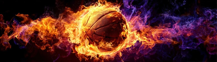 basketball in the fire. a basketball ball is on fire. a fire hydrant that is glowing in the dark