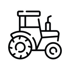 A modern outline icon of farming tractor vehicle