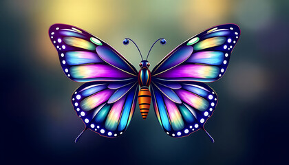 Stunning Multicolor Butterfly &ndash; Vivid Wings in a Fantasy-Inspired Design
