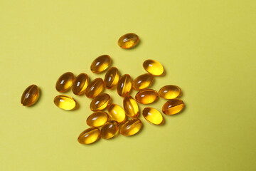 Tablets scattered on a yellow background