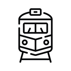 Fototapeta premium A premium outline icon of high-speed passenger train