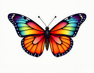 Fototapeta premium Radiant Butterfly in Rainbow Tones – Magical Insect with Vivid Gradient Wings