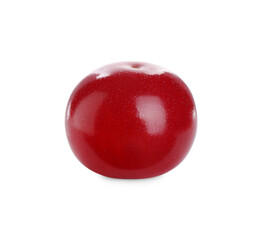 One fresh ripe cherry isolated on white