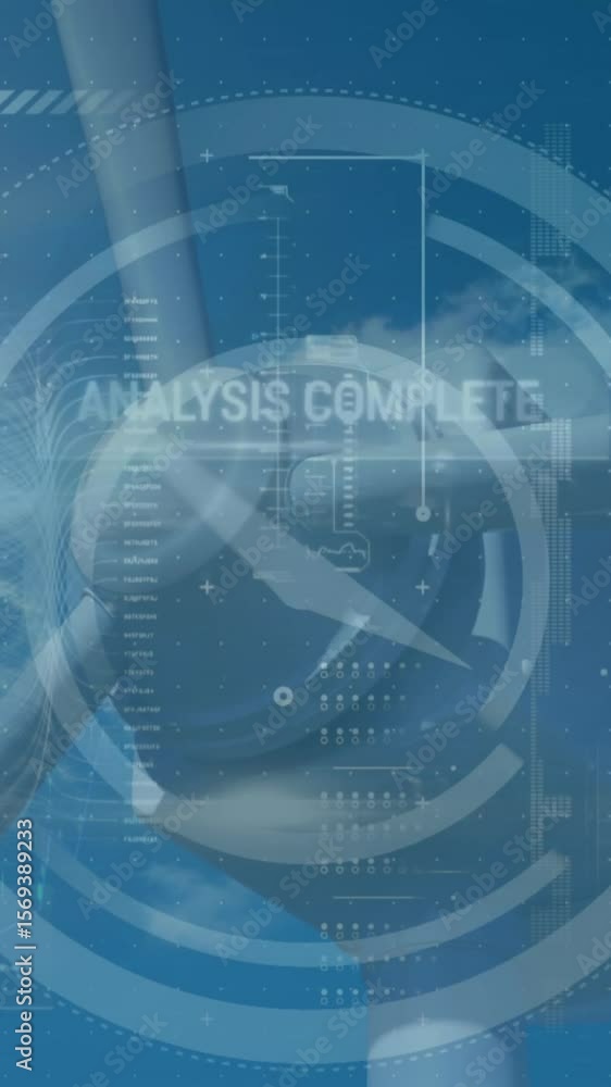 Poster animation of data processing over wind turbine