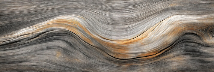 Close-up abstract texture of aged driftwood with natural wavy grain patterns